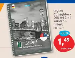 Budni Stylex collegeblock din a4 2in1 kariert & liniert Angebot