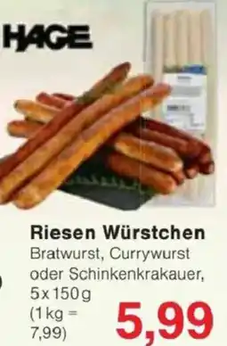 Jawoll HAGE Riesen Würstchen Angebot