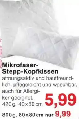 Jawoll Mikrofaser Stepp-Kopfkissen Angebot