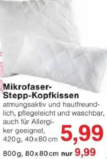 Jawoll Mikrofaser Stepp-Kopfkissen Angebot