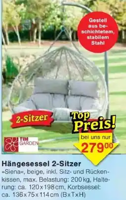 Jawoll TIM GARDEN Hängesessel 2-Sitzer Angebot