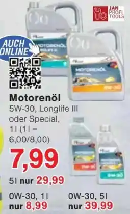 Jawoll JAN PROFI TOOLS Motorenöl Angebot