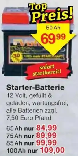 Jawoll Starter-Batterie Angebot