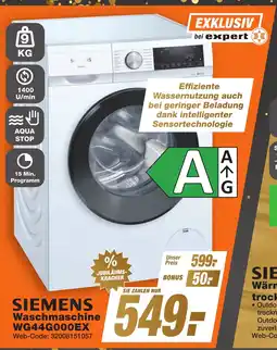K+B Expert SIEMENS Waschmaschine WG44G000EX Angebot