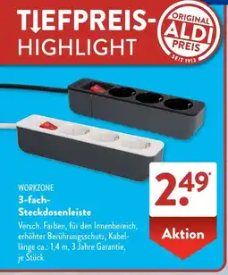 Aldi Süd WORKZONE 3-fach Steckdosenleiste Angebot
