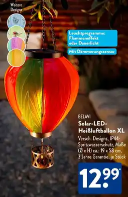 Aldi Süd BELAVI Solar-LED Heißluftballon XL Angebot