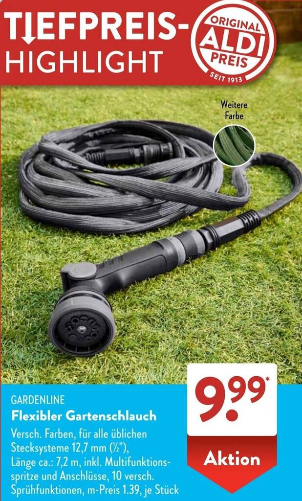 Faszinierend Flexibler Gartenschlauch Aldi Ebenbild