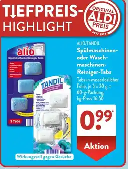 Aldi Süd ALIO/TANDIL Spülmaschinen oder Waschmaschinen Reiniger-Tabs Angebot