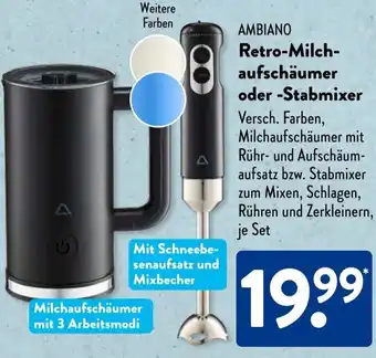 Aldi Süd AMBIANO Retro-Milchaufschäumer oder Stabmixer Angebot