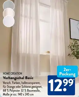Aldi Süd HOME CREATION Vorhangschal Basic Angebot