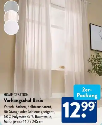 Aldi Süd HOME CREATION Vorhangschal Basic Angebot