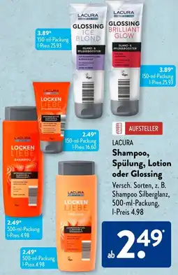 Aldi Süd LACURA Shampoo, Spülung, Lotion oder Glossing Angebot
