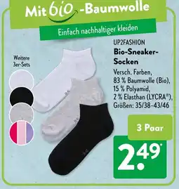Aldi Süd UP2FASHION Bio-Sneaker Socken Angebot