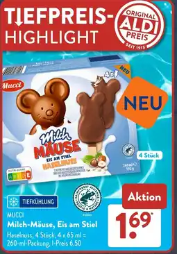 Aldi Süd MUCCI Milch-Mäuse, Eis am Stiel Angebot
