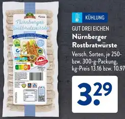 Aldi Süd GUT DREI EICHEN Nürnberger Rostbratwürste Angebot