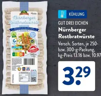 Aldi Süd GUT DREI EICHEN Nürnberger Rostbratwürste Angebot