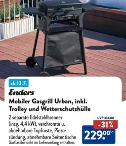 Aldi Süd Enders Mobiler Gasgrill Urban, inkl. Trolley und Wetterschutzhülle Angebot