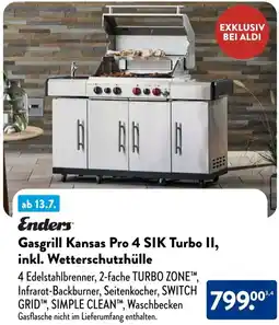 Aldi Süd Enders Gasgrill Kansas Pro 4 SIK Turbo II, inkl. Wetterschutzhülle Angebot