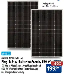 Aldi Süd MAGINON SOLOVOLTAIK Plug-&-Play-Balkonkraftwerk, 350 W Angebot