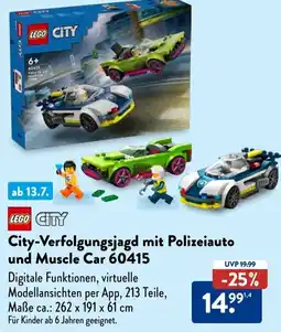 Aldi Süd LEGO CITY City-Verfolgungsjagd mit Polizeiauto und Muscle Car 60415 Angebot