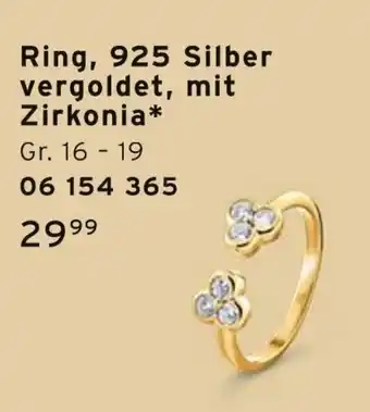 Tchibo Ring, 925 silber vergoldet mit Zirkonia Angebot