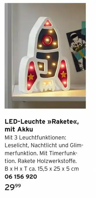 Tchibo LED Leuchte Rakete mit Akku Angebot