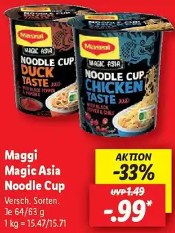 Lidl Maggi Magic Asia Noodle Cup Angebot