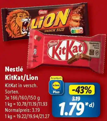 Lidl Nestlé KitKat/Lion Angebot