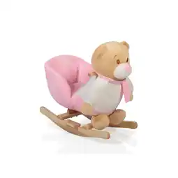 Netto Marken-Discount Plüsch Schaukeltier Bär rosa WJ-635 mit Handgriffe aus Holz ab 12 Monate Angebot
