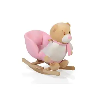 Netto Marken-Discount Plüsch Schaukeltier Bär rosa WJ-635 mit Handgriffe aus Holz ab 12 Monate Angebot
