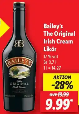 Lidl Bailey's The Original Irish Cream Likör Angebot
