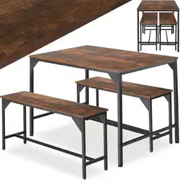 Netto Marken-Discount tectake Sitzgruppe, 3-teilig, Industrial Style, mit höhenverstellbaren Kunststofffüßen Angebot