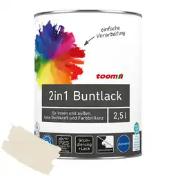 toom Baumarkt 2in1 Buntlack 'Bergkristall' cremeweiß glänzend 2,5 l Angebot