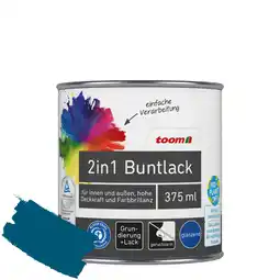 toom Baumarkt toom 2in1 Buntlack 'Blaupause' enzianblau glänzend 375 ml Angebot