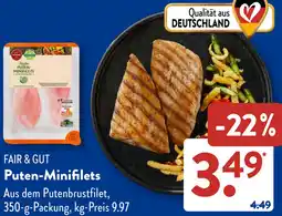 Aldi Süd FAIR & GUT Puten-Minifilets Angebot