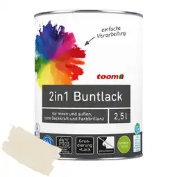 toom Baumarkt toom 2in1 Buntlack 'Bergkristall' cremeweiß seidenmatt 2,5 l Angebot
