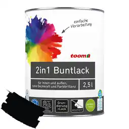 toom Baumarkt toom 2in1 Buntlack 'Mitternacht' tiefschwarz seidenmatt 2,5 l Angebot