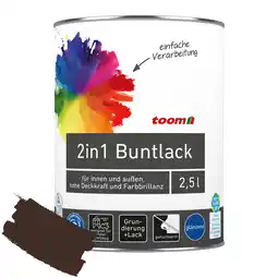 toom Baumarkt toom 2in1 Buntlack 'Edelbraun' schokobraun glänzend 2,5 l Angebot