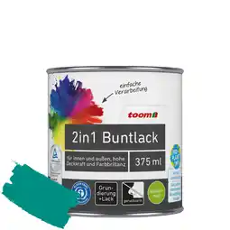 toom Baumarkt toom 2in1 Buntlack 'Südseetraum' petrolfarben seidenmatt 375 ml Angebot