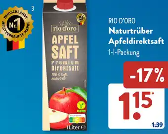 Aldi Süd RIO D'ORO Naturtrüber Apfeldirektsaft Angebot