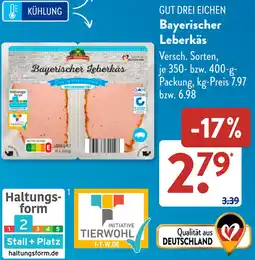 Aldi Süd GUT DREI EICHEN Bayerischer Leberkäs Angebot