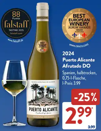 Aldi Süd 2024 Puerto Alicante Afrutado DO Angebot