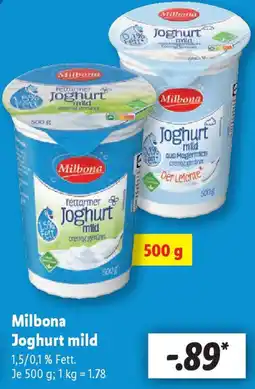 Lidl Milbona Joghurt mild Angebot