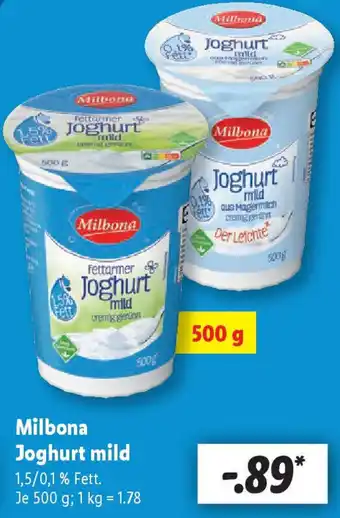 Lidl Milbona Joghurt mild Angebot