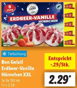 Lidl Bon Gelati Erdbeer-Vanille Hörnchen XXL Angebot