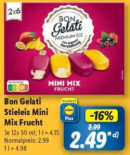 Lidl Bon Gelati Stieleis Mini Mix Frucht Angebot