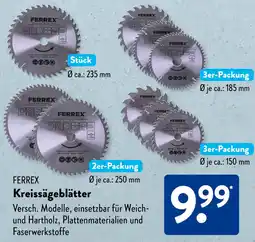 Aldi Süd FERREX Kreissägeblätter Angebot