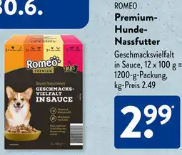 Aldi Süd ROMEO Premium Hunde Nassfutter Angebot