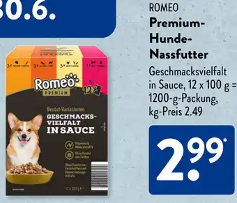 Aldi Süd ROMEO Premium Hunde Nassfutter Angebot