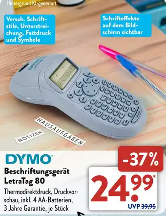 Aldi Süd DYMO Beschriftungsgerät LetraTag 80 Angebot
